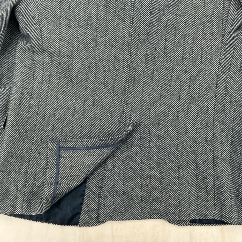 Vintage Redwood & Ross 100% Cashmere Herringbone Blazer Mens 42 Grey Academic